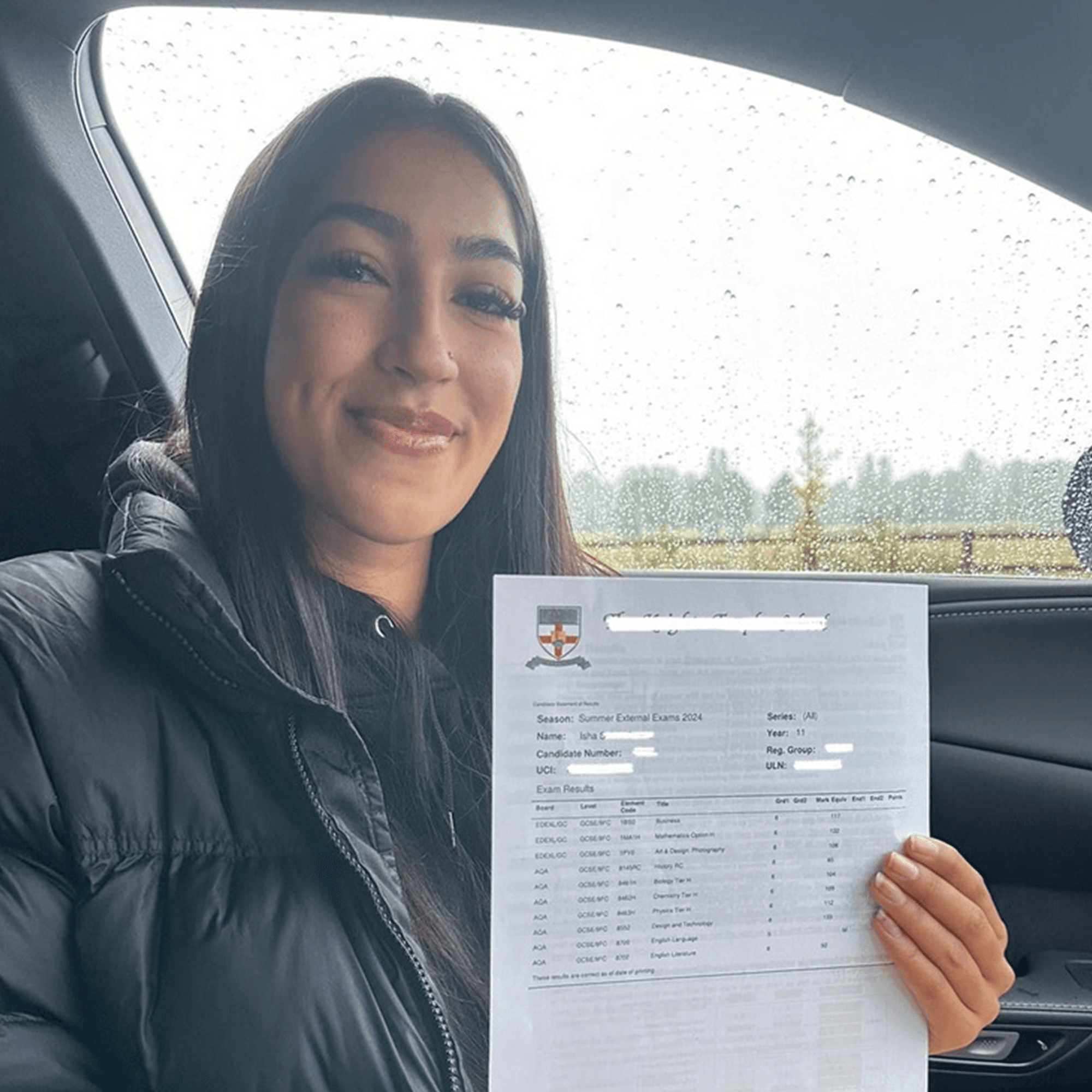 Isha with their results