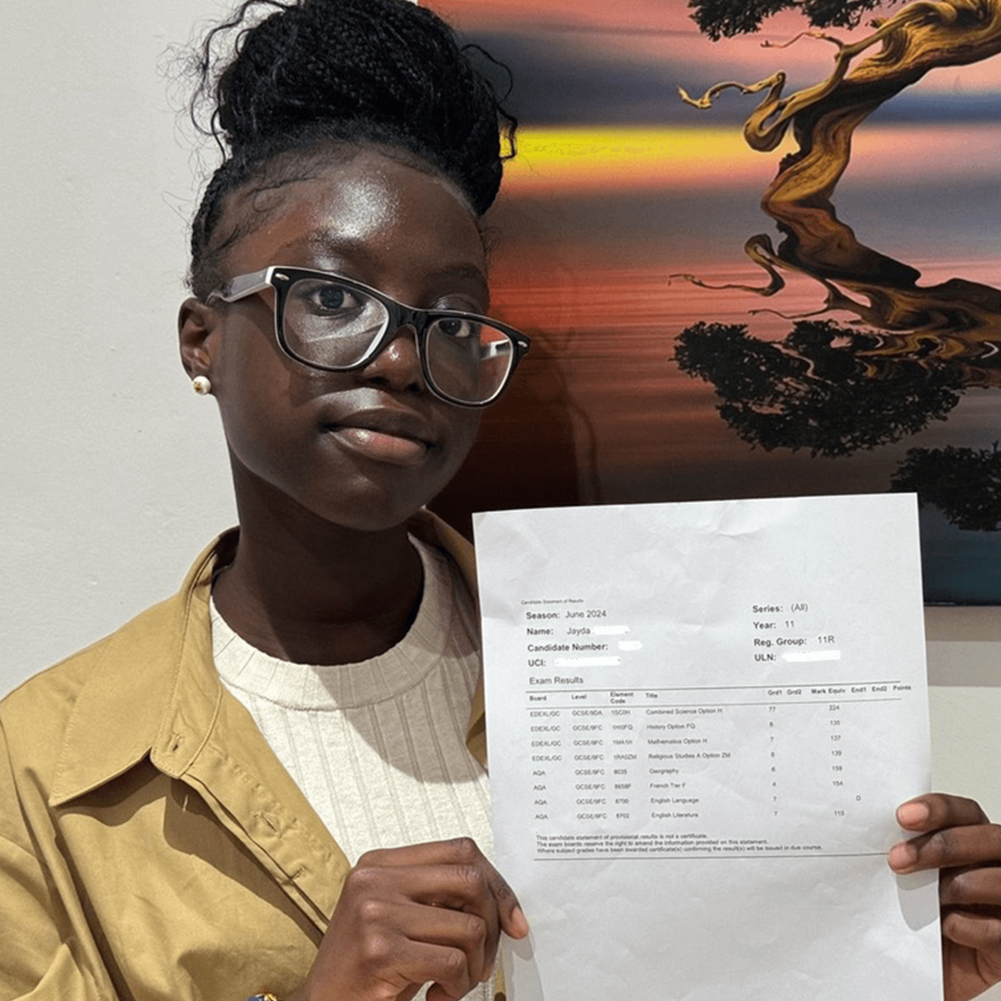 Jayda with their results